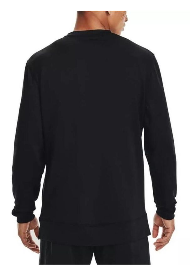 Bluza męska Under Armour Armour Terry Crew. Kolor: czarny. Materiał: materiał. Wzór: ze splotem