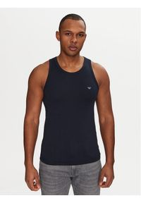 Emporio Armani Underwear Tank top EM000385 AF10771 UB102 Granatowy Slim Fit. Kolor: niebieski. Materiał: bawełna