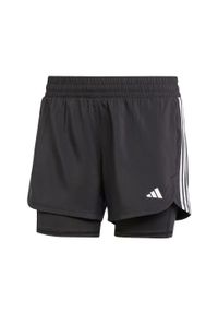Adidas - Szorty Pacer 3-Stripes Training Woven. Kolor: czarny. Materiał: materiał. Sport: fitness