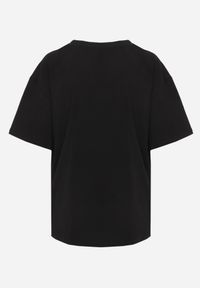 Born2be - Czarny T-shirt Bawełniany z Ozdobnymi Cekinami Greyfeather. Okazja: do pracy, na co dzień, na spotkanie biznesowe. Kolekcja: plus size. Kolor: czarny. Materiał: bawełna. Długość: długie. Wzór: gładki. Styl: elegancki, biznesowy, casual #6