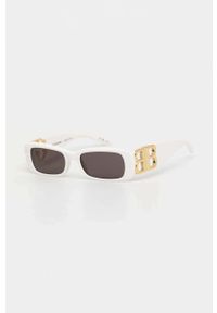 Balenciaga okulary przeciwsłoneczne damskie kolor biały. Kształt: prostokątne. Kolor: biały #5