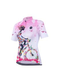 MADANI - Koszulka rowerowa damska madani. Kolor: biały, wielokolorowy, różowy