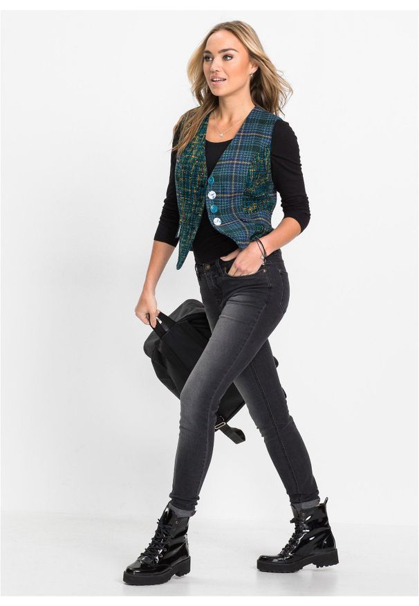 bonprix - Bawełniana bluzka z długim rękawem. Kolor: czarny. Materiał: bawełna. Długość rękawa: długi rękaw. Długość: długie