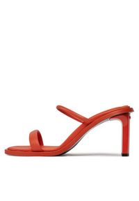 Calvin Klein Klapki Padded Curved Stil Slide 70 HW0HW01992 Czerwony. Kolor: czerwony. Materiał: skóra