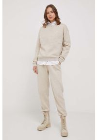 Polo Ralph Lauren spodnie dresowe kolor beżowy gładkie. Stan: podwyższony. Kolor: beżowy. Materiał: dresówka. Wzór: gładki #2