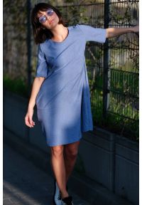 BeWear - Lniana sukienka na lato bombka oversize z kieszeniami czarna. Okazja: na spacer, na co dzień, do pracy. Kolor: czarny. Materiał: len. Sezon: lato. Typ sukienki: oversize, bombki. Styl: casual #4