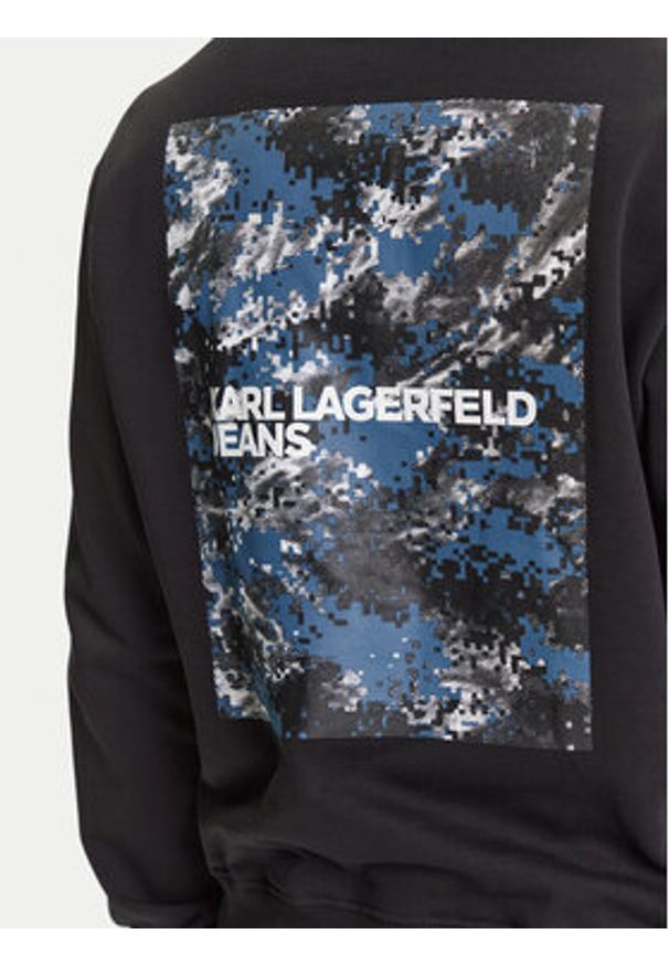 Karl Lagerfeld Jeans Bluza A3M20025 Czarny Regular Fit. Kolor: czarny. Materiał: bawełna