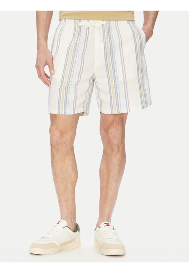 TOMMY HILFIGER - Tommy Hilfiger Szorty materiałowe DM0DM21948 Écru Regular Fit. Materiał: bawełna