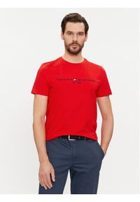 TOMMY HILFIGER - Tommy Hilfiger T-Shirt Logo MW0MW11797 Czerwony Slim Fit. Kolor: czerwony. Materiał: bawełna