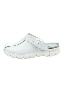 Klapki chodaki buty medyczne Abeba W 57310 białe. Kolor: biały. Materiał: skóra