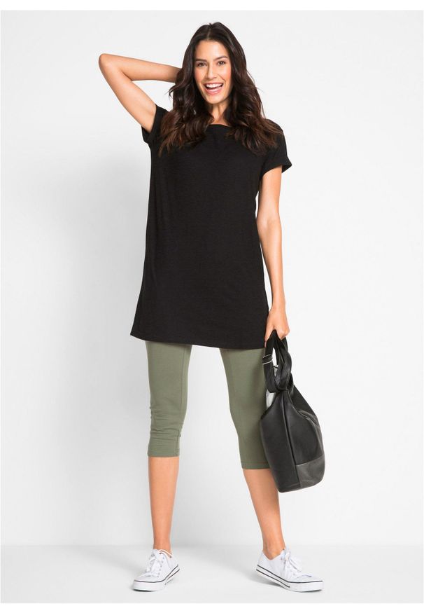 bonprix - Legginsy rybaczki (2 pary w opak.). Okazja: na co dzień. Kolor: zielony. Styl: casual