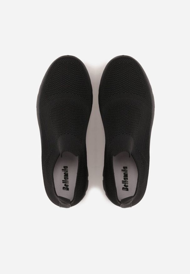 Born2be - Czarne Siateczkowe Buty Sportowe Sneakersy o Wsuwanym Fasonie Abhold. Okazja: na co dzień, na spacer. Kolor: czarny. Materiał: jeans. Sport: turystyka piesza