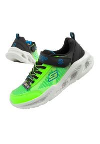 skechers - Buty sportowe dziecięce Skechers S Lights-Meteor LED. Kolor: wielokolorowy, czarny, zielony