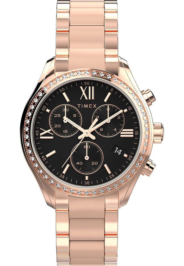 Zegarek Timex Zegarek damski Timex TW2W20100 różowe złoto. Kolor: złoty, wielokolorowy, różowy
