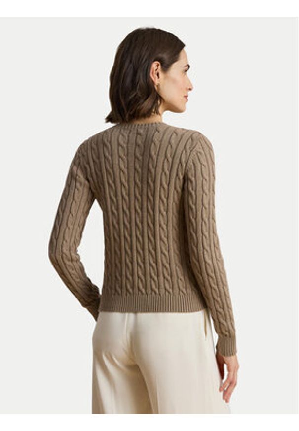 Lauren Ralph Lauren - LAUREN RALPH LAUREN Kardigan 200932225012 Brązowy Slim Fit. Kolor: brązowy. Materiał: bawełna