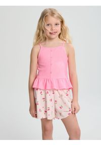 Sinsay - Szorty z owocowym motywem ze strukturalnej tkaniny - wielobarwny. Materiał: tkanina
