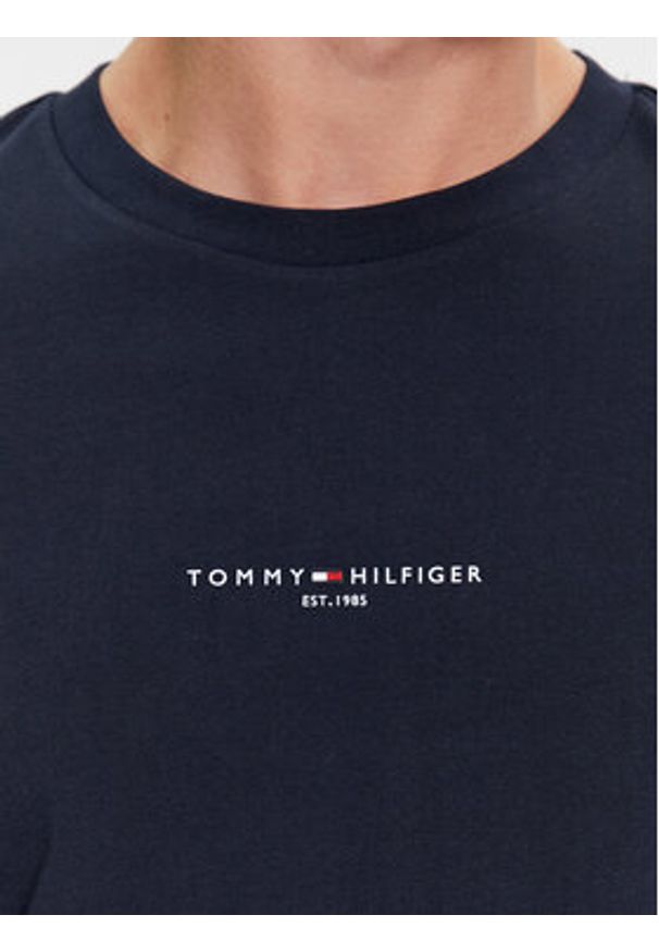 TOMMY HILFIGER - Tommy Hilfiger T-Shirt Logo MW0MW32584 Granatowy Slim Fit. Kolor: niebieski. Materiał: bawełna
