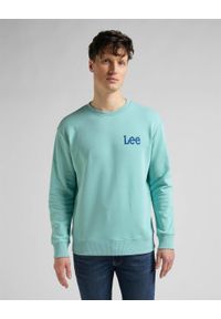 Lee - LEE WOBBLY LEE SWS MĘSKA BLUZA KLASYCZNA MINT BLUE L81MSPUD. Styl: klasyczny