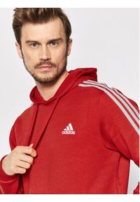 Adidas - adidas Bluza Essentials Fleece 3-Stripes GU2523 Czerwony Regular Fit. Kolor: czerwony. Materiał: bawełna