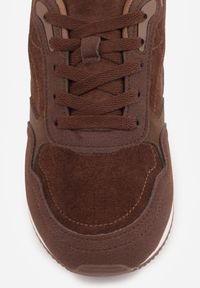 Born2be - Brązowe Sneakersy Casualowe z Imitacji Zamszu z Podeszwą z Bieżnikiem Alevtina. Okazja: na co dzień. Zapięcie: sznurówki. Kolor: brązowy. Materiał: zamsz #8