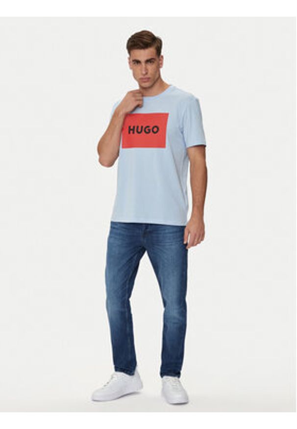 Hugo T-Shirt Dulive222 50467952 Niebieski Regular Fit. Kolor: niebieski. Materiał: bawełna