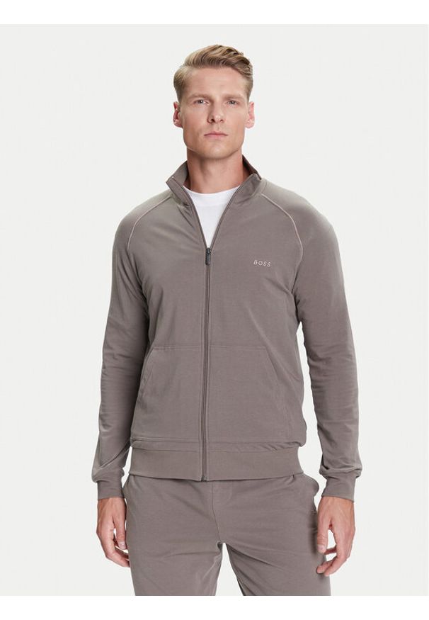 BOSS Bluza Mix&Match 50515307 Brązowy Regular Fit. Kolor: brązowy. Materiał: bawełna