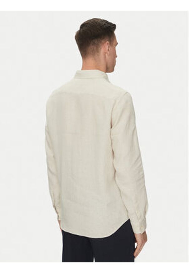 Marc O'Polo Koszula 523 7428 42318 Beżowy Regular Fit. Typ kołnierza: polo. Kolor: beżowy. Materiał: len