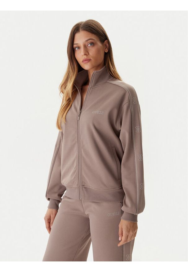 Guess Bluza V5BQ15 KCX22 Beżowy Regular Fit. Kolor: beżowy. Materiał: syntetyk