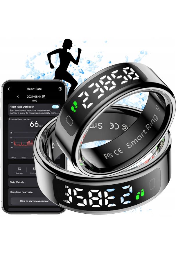 Smartwatch Colmi Smartring R12 21.6MM 12 (czarny). Rodzaj zegarka: smartwatch. Kolor: czarny