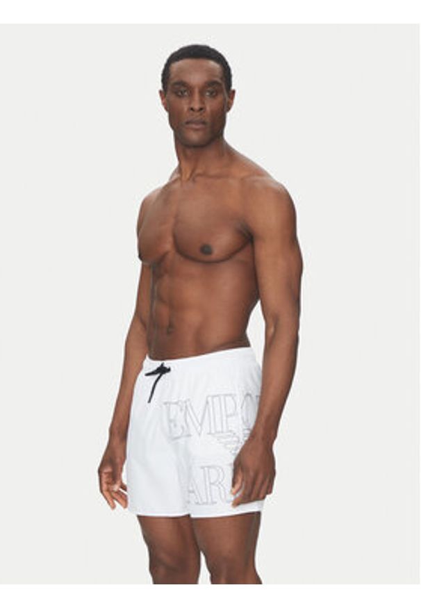 Emporio Armani Underwear Szorty kąpielowe EM000583 AF12326 U0002 Biały Regular Fit. Kolor: biały. Materiał: syntetyk