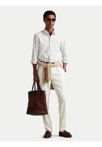 Polo Ralph Lauren Koszula 710953710004 Beżowy jasny Slim Fit. Typ kołnierza: polo. Kolor: beżowy. Materiał: bawełna #6