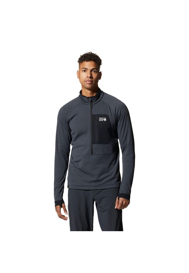 MOUNTAIN HARDWEAR - Kurtka turystyczna z zamkiem błyskawicznym Mountain Hardwear Polartec® Power Gri. Kolor: fioletowy, niebieski, wielokolorowy. Sport: turystyka piesza