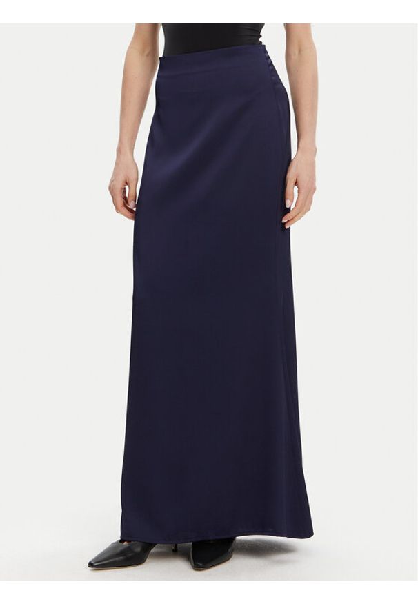ACCESS FASHION Spódnica maxi 53-6023-147 Granatowy Regular Fit. Kolor: niebieski. Materiał: syntetyk