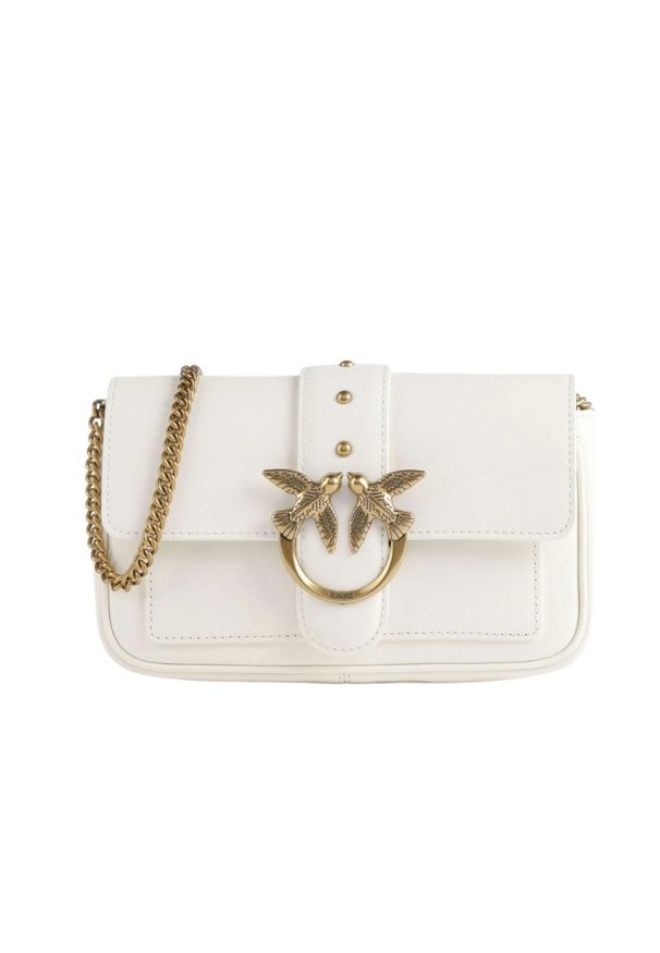 Pinko - PINKO Biała kopertówka Love One Pocket C. Kolor: biały. Styl: wizytowy, casual, elegancki