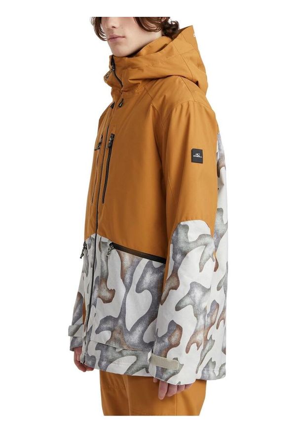 O'Neill - Kurtka narciarska męska O'NEILL Texture Jacket. Kolor: brązowy. Materiał: syntetyk. Długość: krótkie. Sezon: zima. Sport: narciarstwo