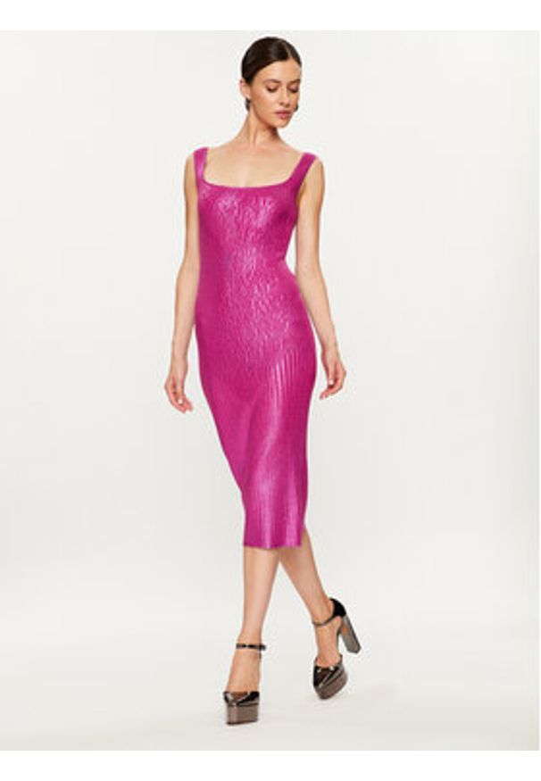 Pinko Sukienka dzianinowa Costina 102211 A1BF Różowy Slim Fit. Kolor: różowy. Materiał: wiskoza