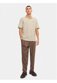 Jack & Jones - Jack&Jones Polo Bluwin 12169064 Beżowy Regular Fit. Typ kołnierza: polo. Kolor: beżowy. Materiał: bawełna, syntetyk #6
