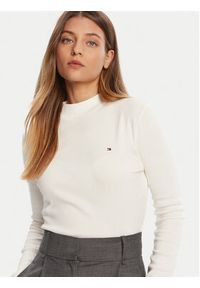 TOMMY HILFIGER - Tommy Hilfiger Sweter Cody WW0WW47307 Écru Slim Fit. Materiał: bawełna