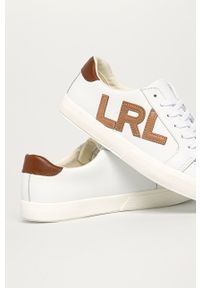 Lauren Ralph Lauren - Buty skórzane. Zapięcie: sznurówki. Kolor: biały. Materiał: skóra