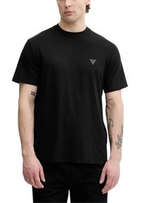 Guess - GUESS Czarny męski t-shirt na krótki rękaw Small Patch, Rozmiar S. Okazja: na co dzień. Kolor: czarny. Długość rękawa: krótki rękaw. Długość: krótkie. Styl: casual, klasyczny #3