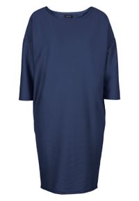 Sukienka z dżerseju, rękawy 3/4 bonprix ciemnoniebieski. Kolor: niebieski. Materiał: jersey #1