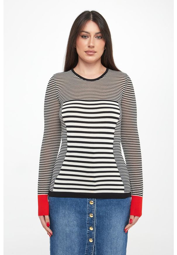 Elisabetta Franchi - Sweter damski w paski ELISABETTA FRANCHI. Wzór: paski