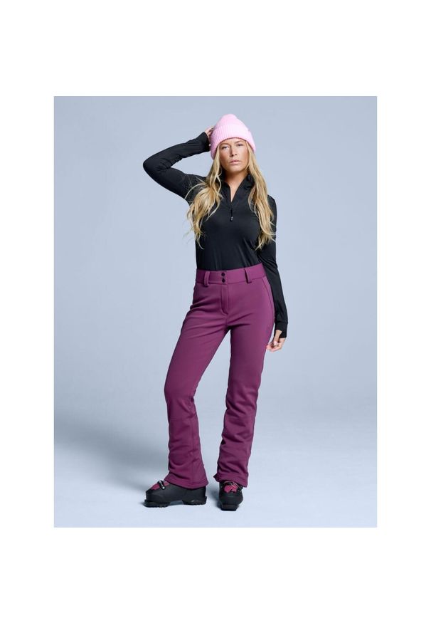 POEDERBAAS - Spodnie narciarskie - Damskie - Elastyczne Softshell - Bordeaux. Kolor: czerwony. Materiał: elastan, nylon. Sezon: zima. Sport: narciarstwo