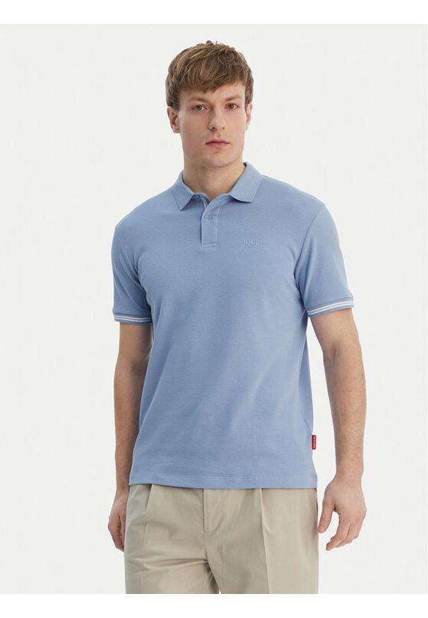 JOOP! Jeans Polo 15 JJJ-17Amare 30046012 Błękitny Modern Fit. Typ kołnierza: polo. Kolor: niebieski. Materiał: bawełna
