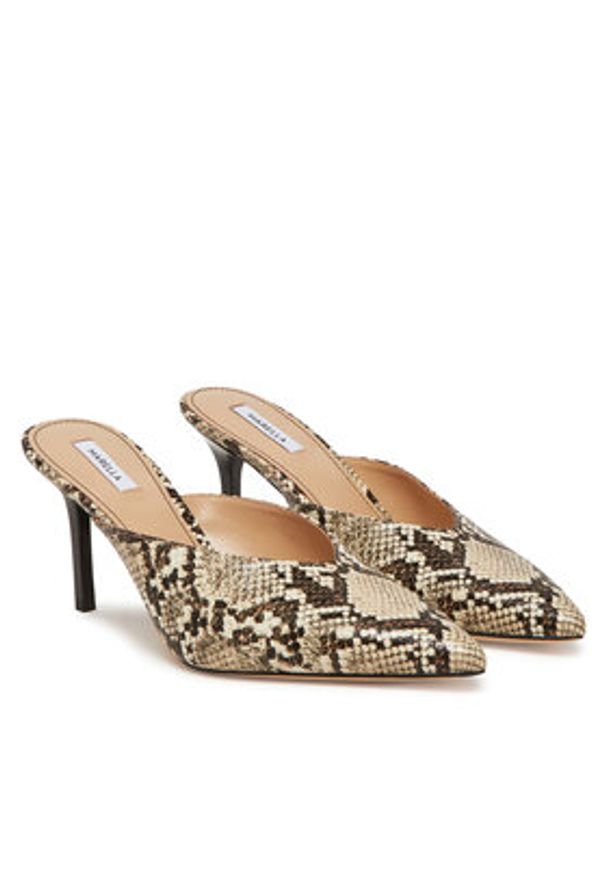 Marella Klapki 2513521046200 Beżowy. Kolor: beżowy. Materiał: skóra