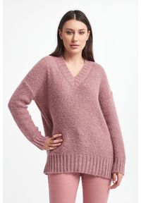 Marella - Sweter damski Colla MARELLA MONOCHROME. Materiał: prążkowany. Wzór: ze splotem #5