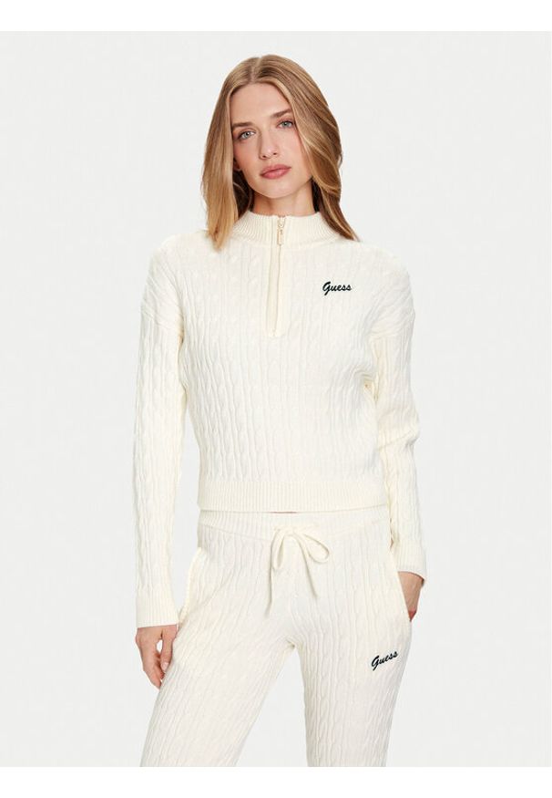 Guess Kardigan V5BR02 Z0572 Beżowy Regular Fit. Kolor: beżowy. Materiał: syntetyk