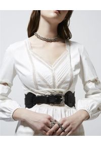 The Kooples - THE KOOPLES - Bawełniana sukienka mini. Typ kołnierza: dekolt w kształcie V. Kolor: biały. Materiał: bawełna. Wzór: koronka. Sezon: lato. Typ sukienki: rozkloszowane. Długość: mini #3