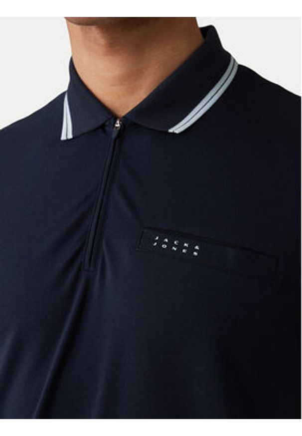 Jack & Jones Polo Fusion 12289953 Niebieski Regular Fit. Typ kołnierza: polo. Kolor: niebieski. Materiał: bawełna