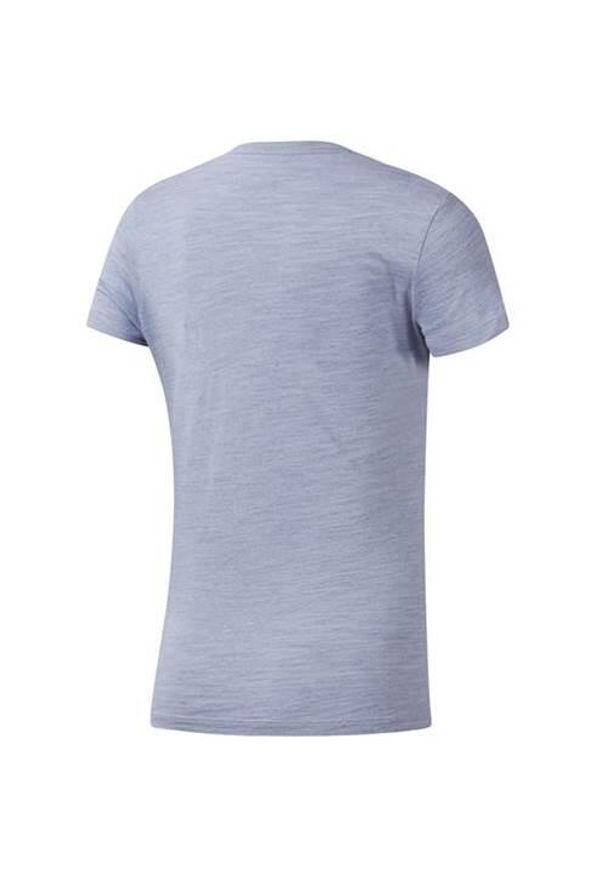 Koszulka treningowa damska Reebok TE Marble Logo Tee. Kolor: szary. Długość rękawa: krótki rękaw. Długość: krótkie